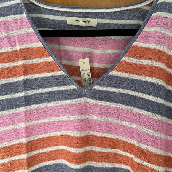 Madewell skyline, V-neck tee in Elliott stripe, size 2X, NWT - Picture 7 of 8